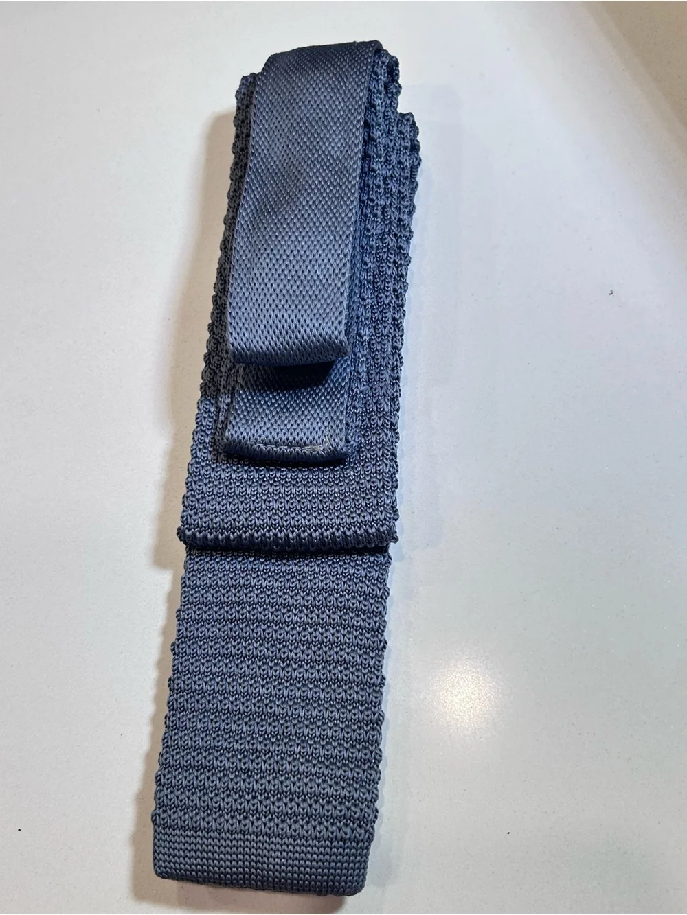 Light Gray Knit Men's Stretch Belt